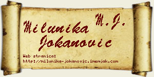 Milunika Jokanović vizit kartica
